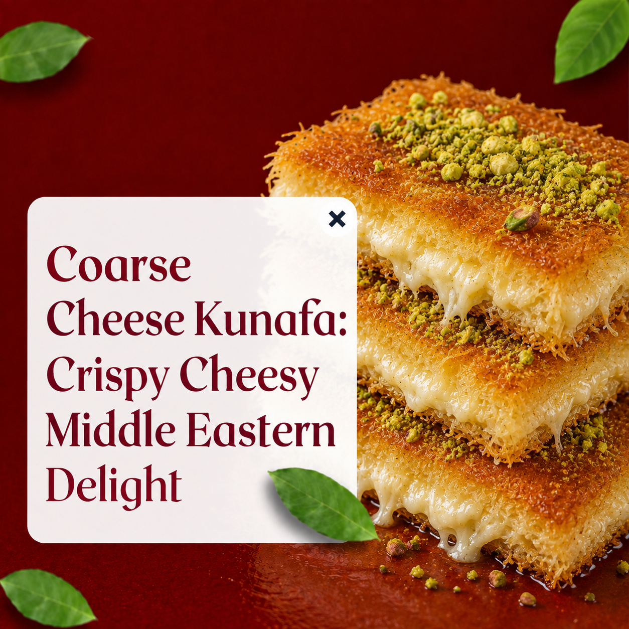Read more about the article Coarse Cheese Kunafa: A Crispy Middle Eastern Dessert