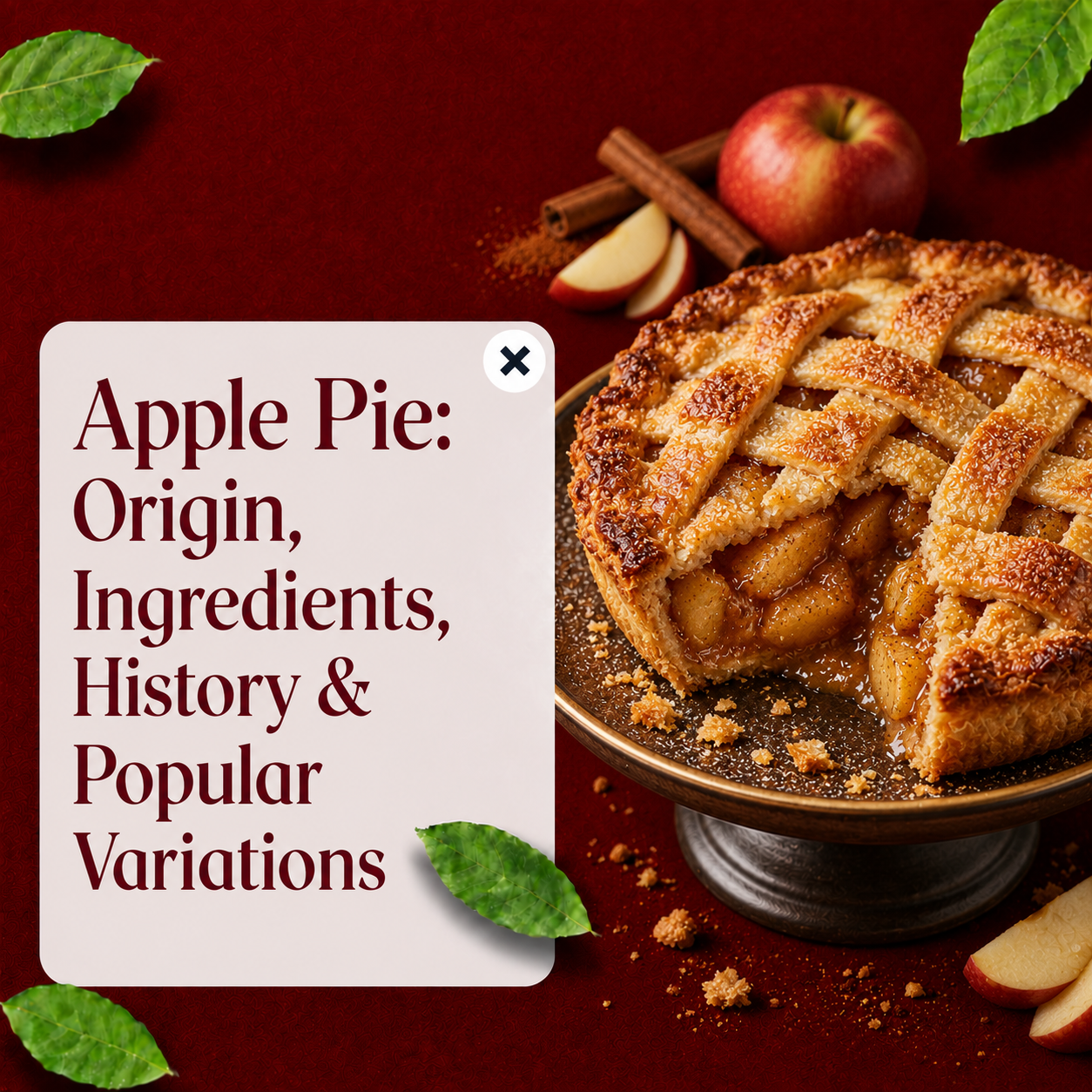 Read more about the article Apple Pie: History, Origin, Ingredients, and Popular Variations